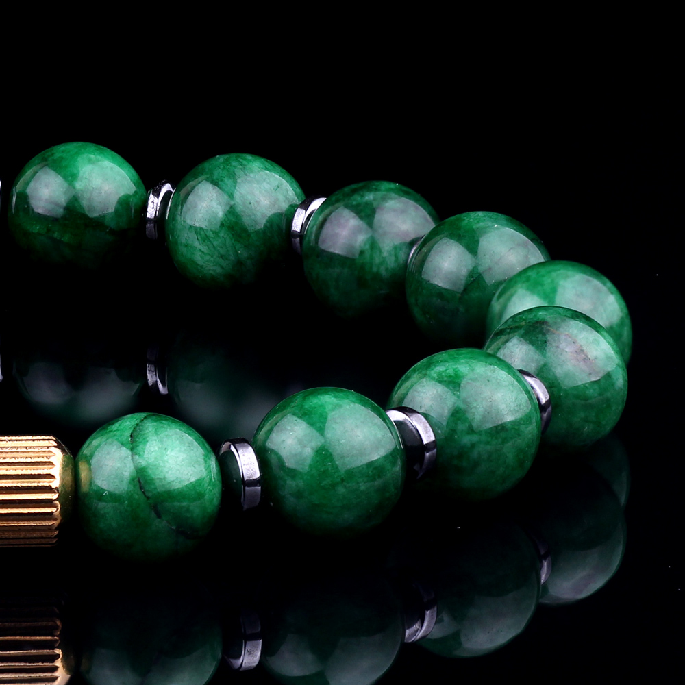 Cultural Aesthetic Solid Green Jade Fashion Bracelet for Men Women