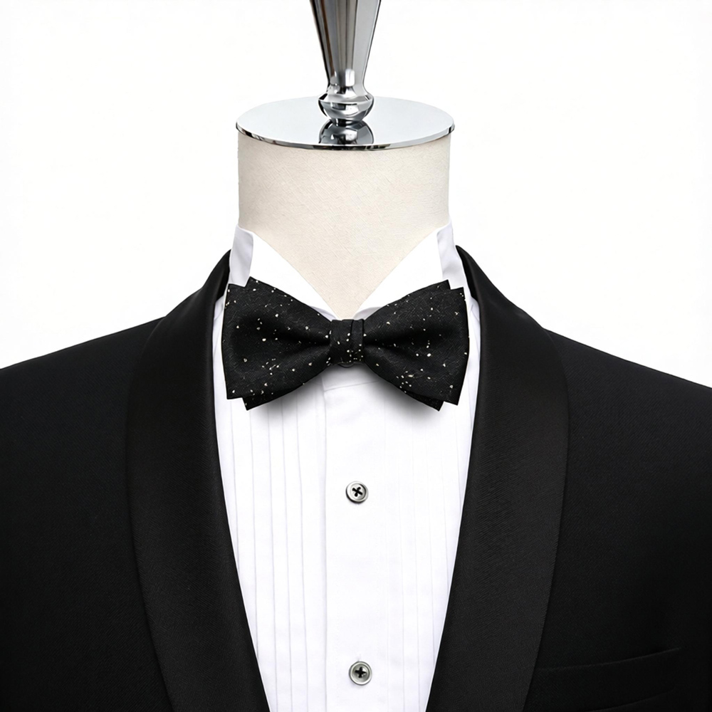 Luxury star pattern black bow tie for men wedding and evening formal styling