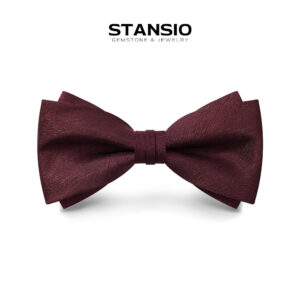 Merlot Veil Bow Tie, luxury handcrafted merlot red bow tie with subtle vein patterns