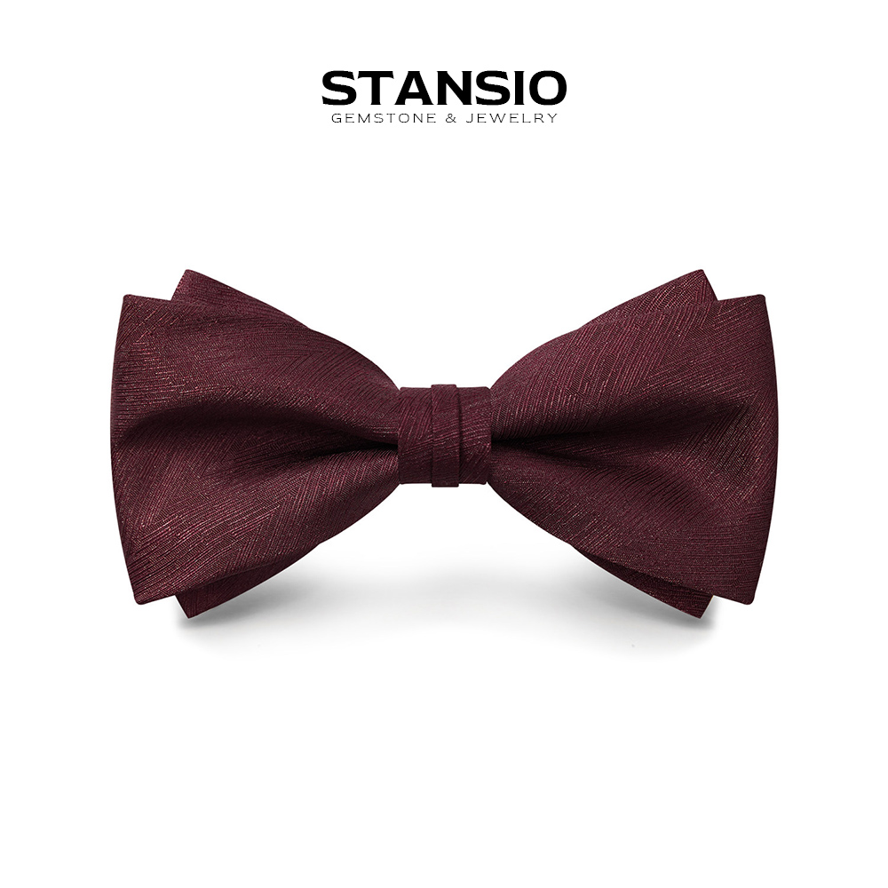 Merlot Veil Bow Tie, luxury handcrafted merlot red bow tie with subtle vein patterns