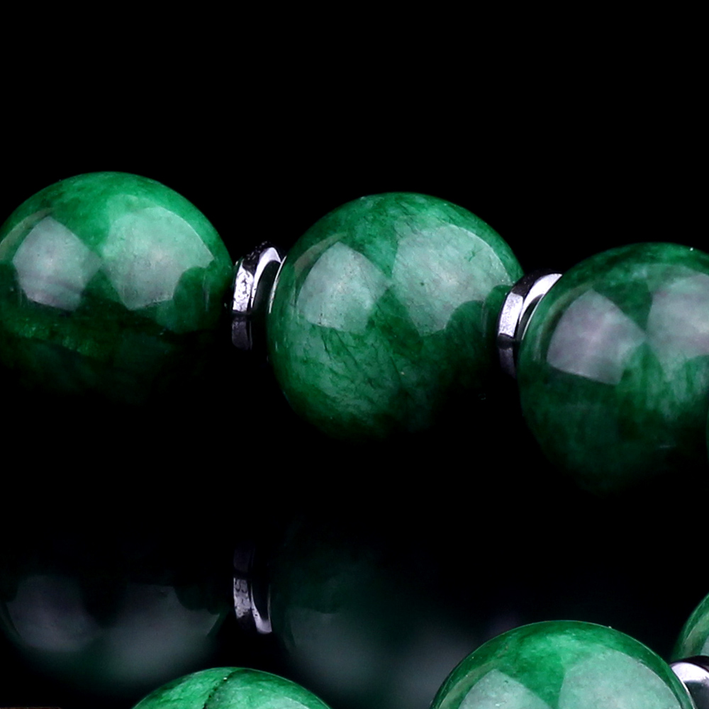 Minimalist Vintage Solid Green Jade Daily Wear Bracelet