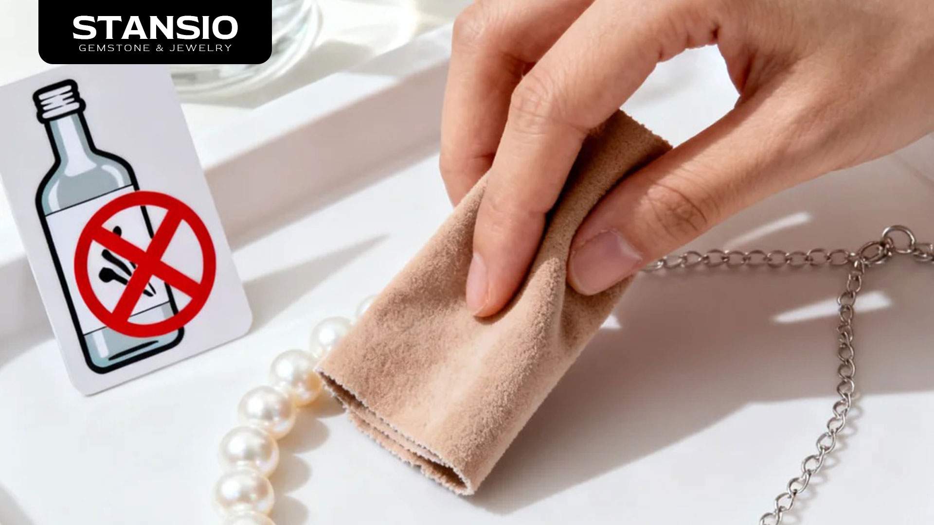 how to care for and clean gold sivler pearl gemstone stainless steel Jewelry STANSIO