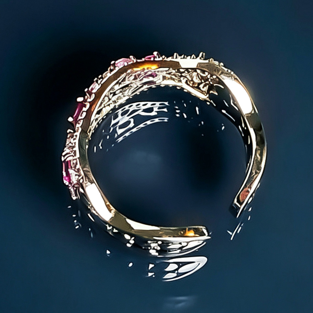 Dreamy Pink Fragmented Light Eternity Ring for Women
