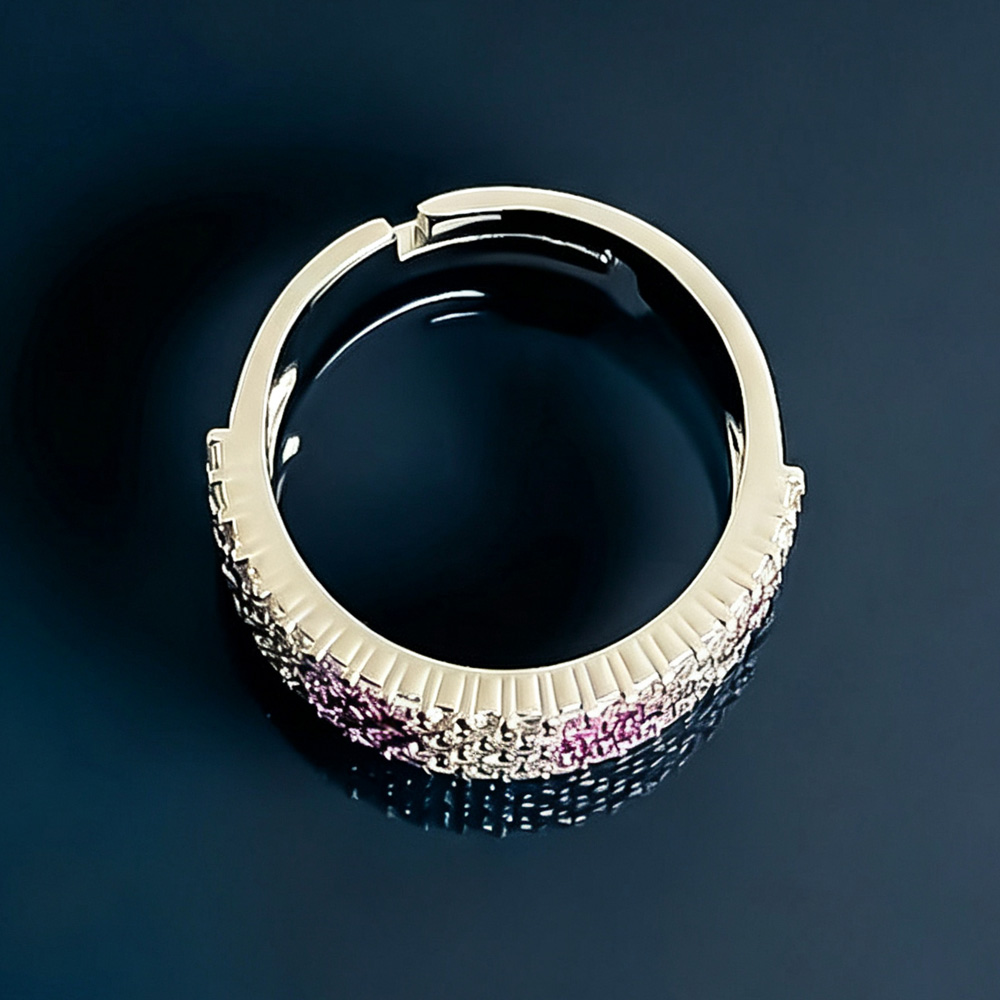 Elegant Crimson Tone Eternity Ring for Women Romantic Wear