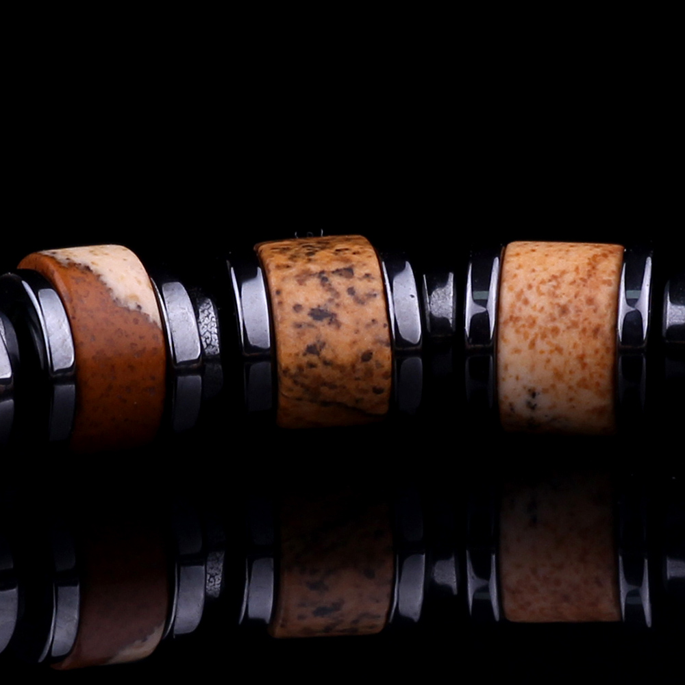 Grounding Landscape Jasper Beaded Bracelet for Men and Women Daily Wear