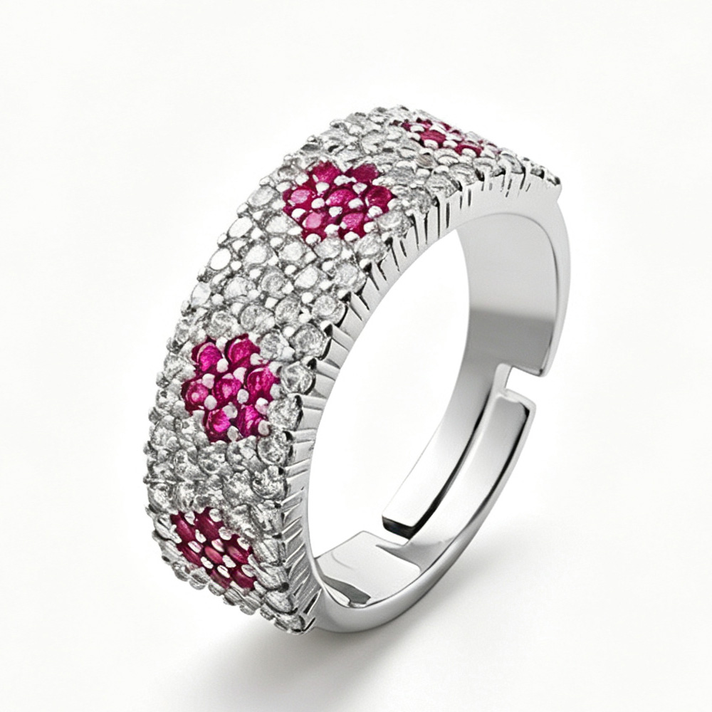 Luxurious Ruby Hue Eternity Ring for Anniversary Gifting