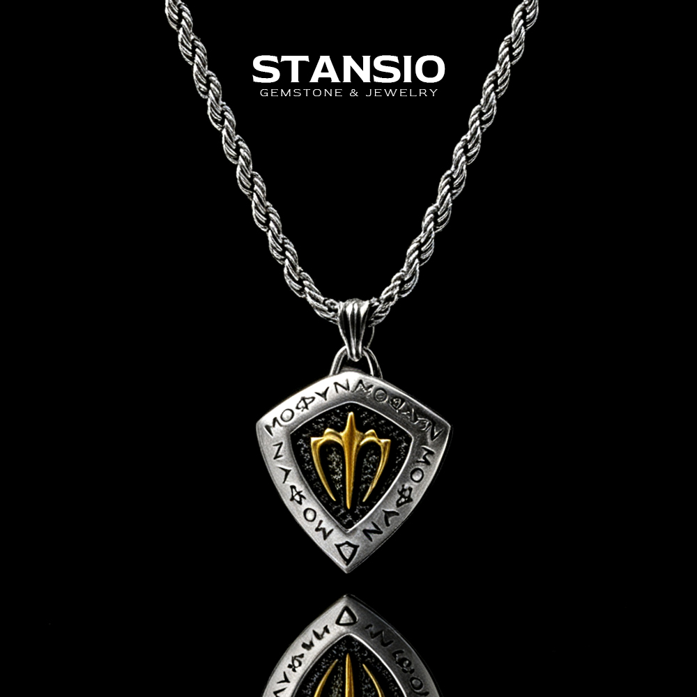 Mythological trident pendant necklace for men street hip hop wear
