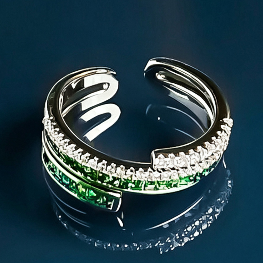 Premium One-of-a-Kind Verdant Tone Eternity Ring