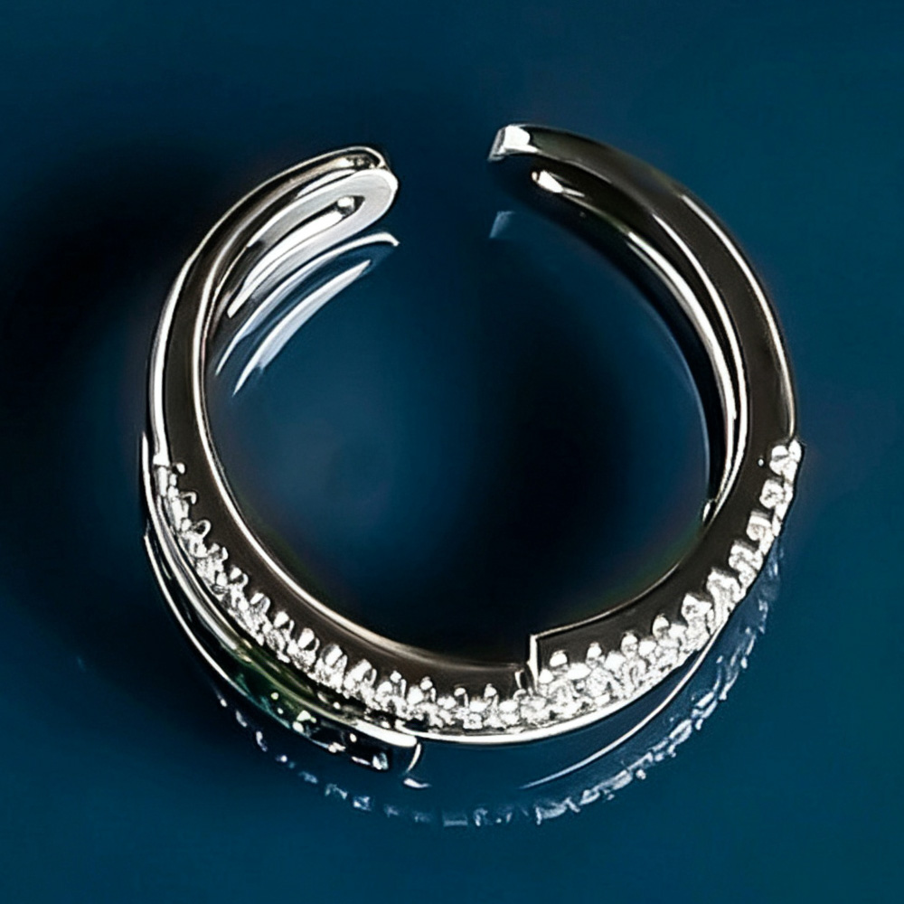 STANSIO Verdant Tier Eternity Ring with Full Pave Zircons