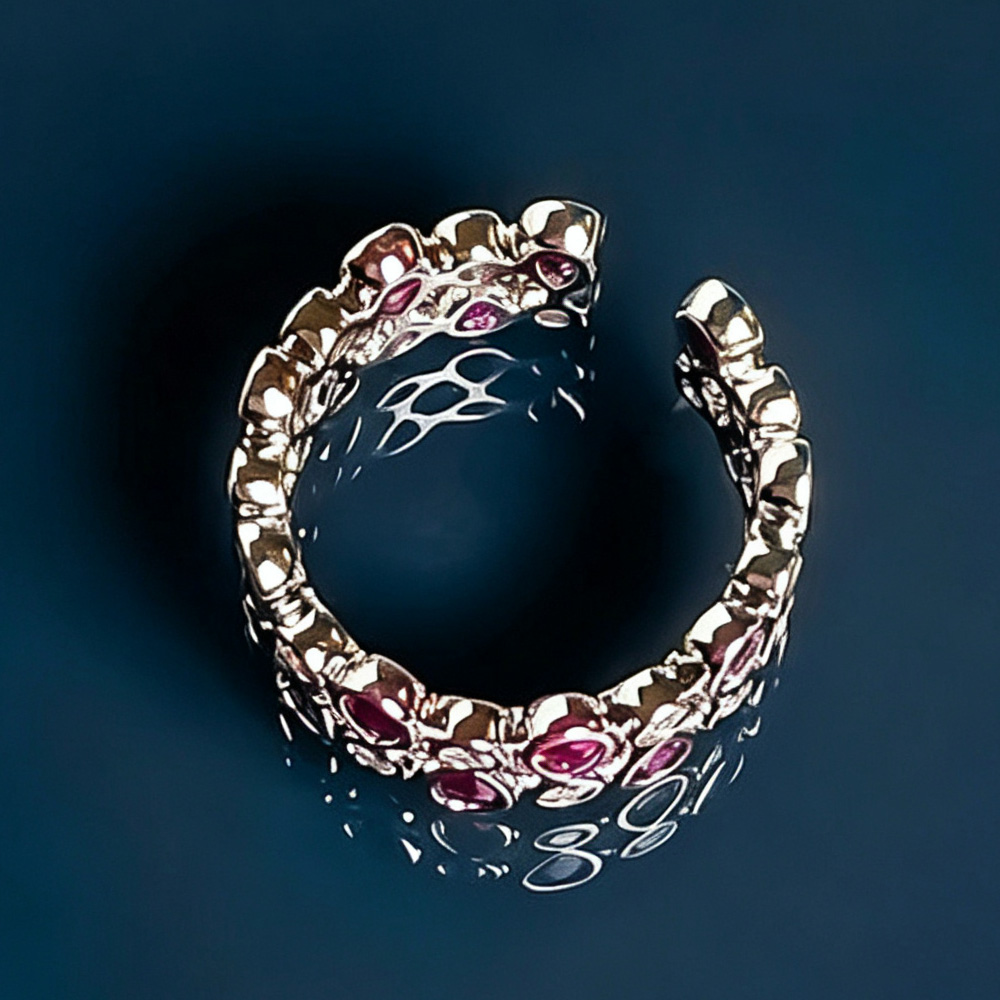 STANSIO Windsor Eternity Ring with Zircon & Grey Pearl Inlays