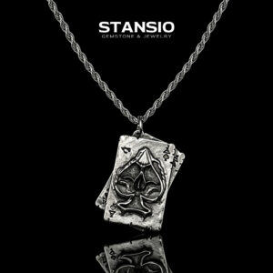 STANSIO handcrafted ace poker pendant necklace titanium steel