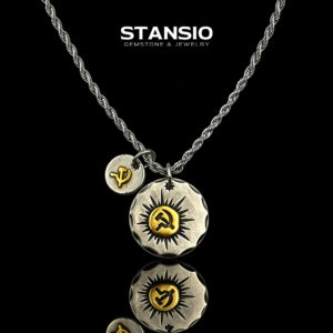 STANSIO handcrafted hammer sickle pendant necklace titanium steel