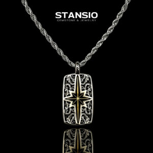 STANSIO handcrafted north star pendant necklace titanium steel