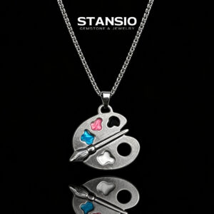 STANSIO handcrafted palette pendant necklace titanium steel