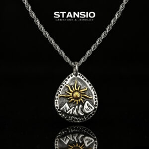 STANSIO handcrafted sunrise pendant necklace silver titanium steel