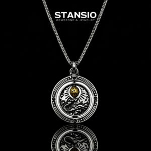 Symbolic sea mountain pendant necklace for men daily casual wear