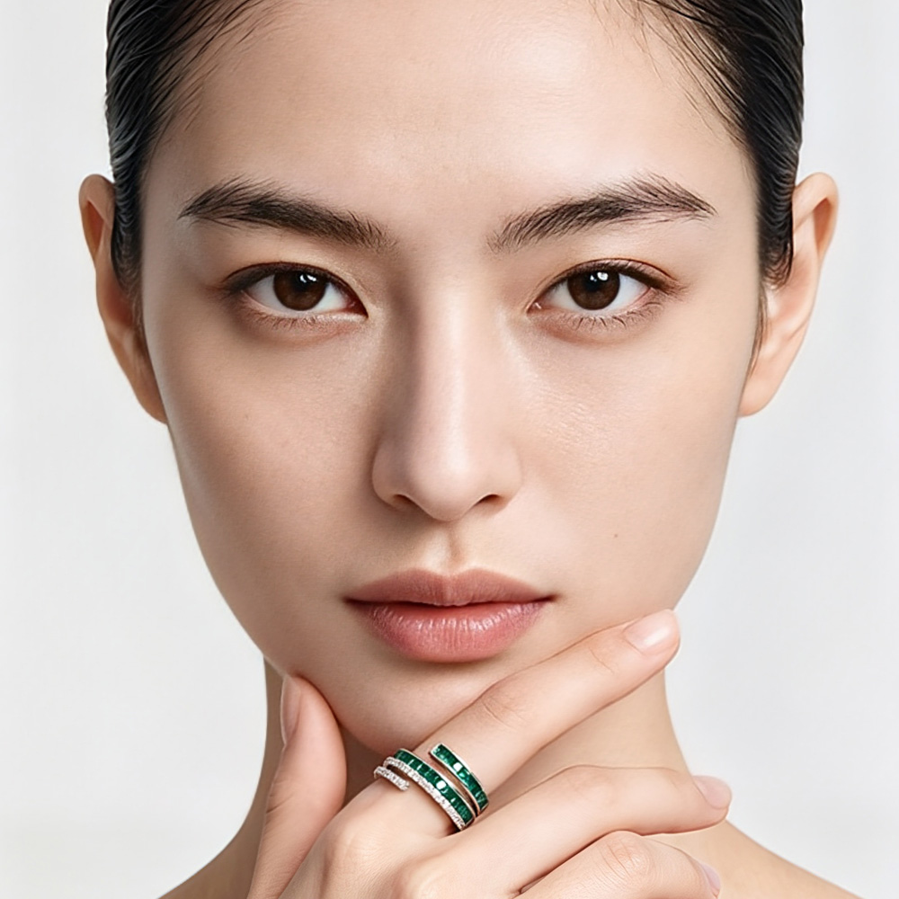 Unique Tiered Design Eternity Ring for Women Daily Wear