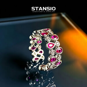 Windsor Eternity Ring - STANSIO Grey Shell Pearl Handcrafted Band