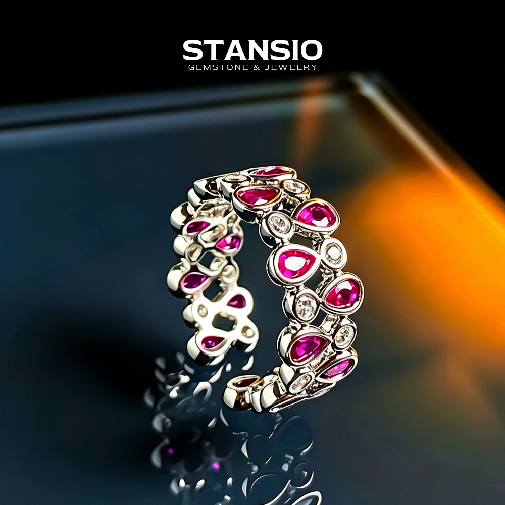 Windsor Eternity Ring - STANSIO Grey Shell Pearl Handcrafted Band