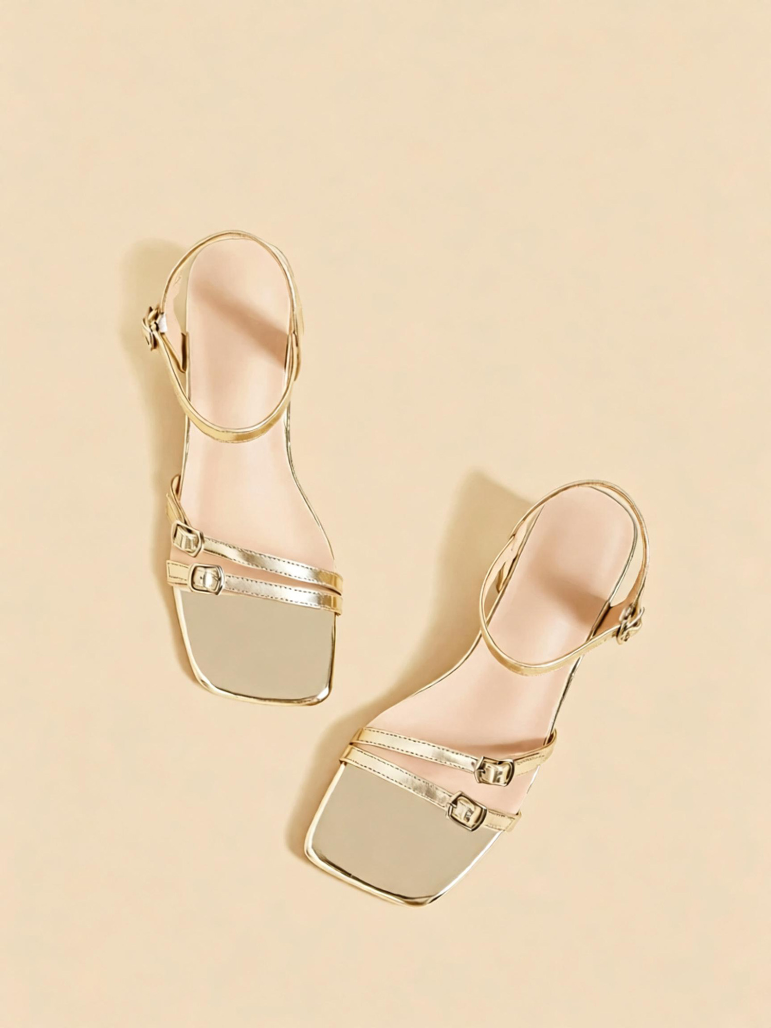 Aurora gleam sandals side profile, 5cm block heel elegant occasion sandals