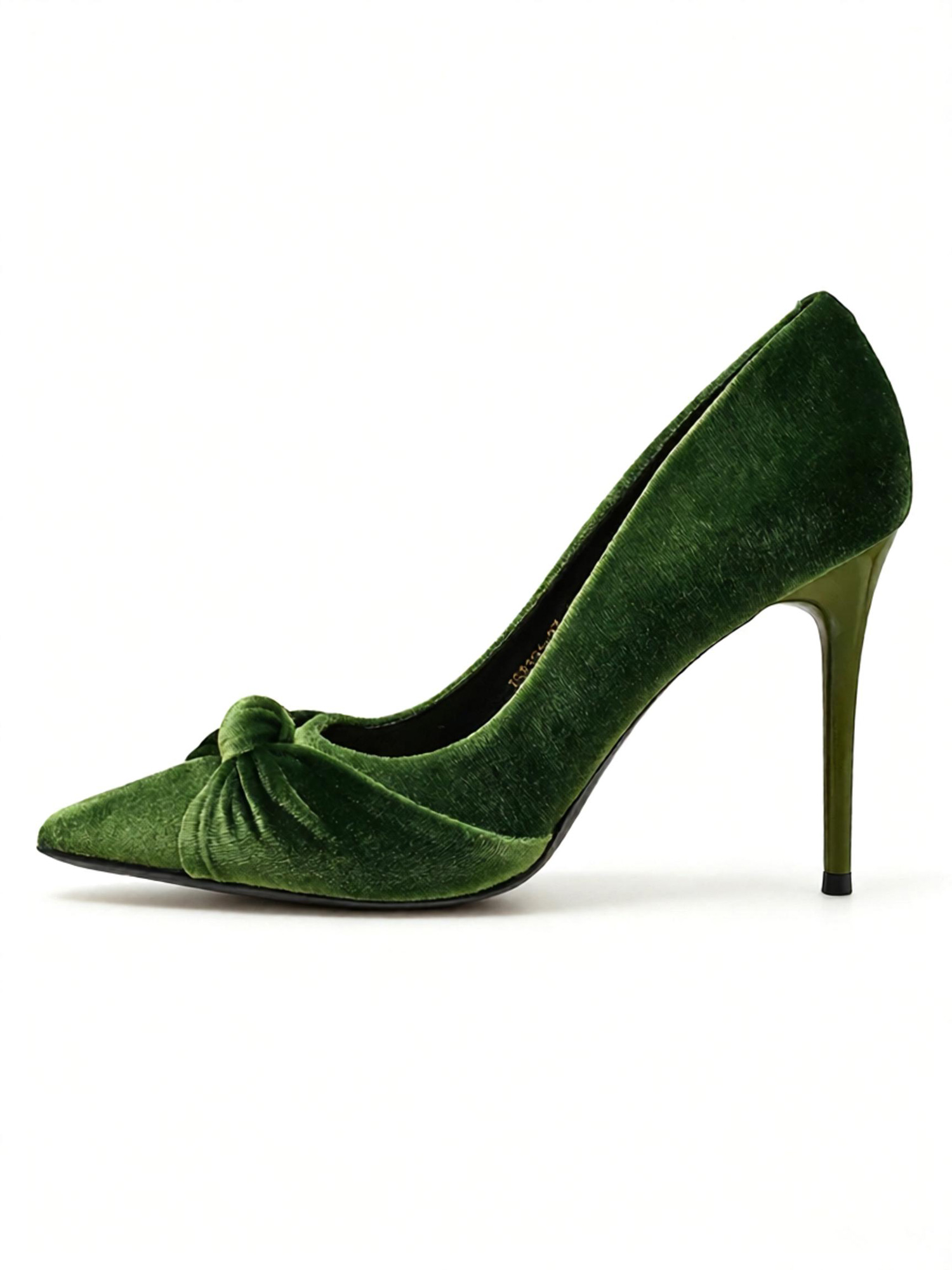 Emerald allure pumps craftsmanship, soft velvet bow detail high heels STANSIO