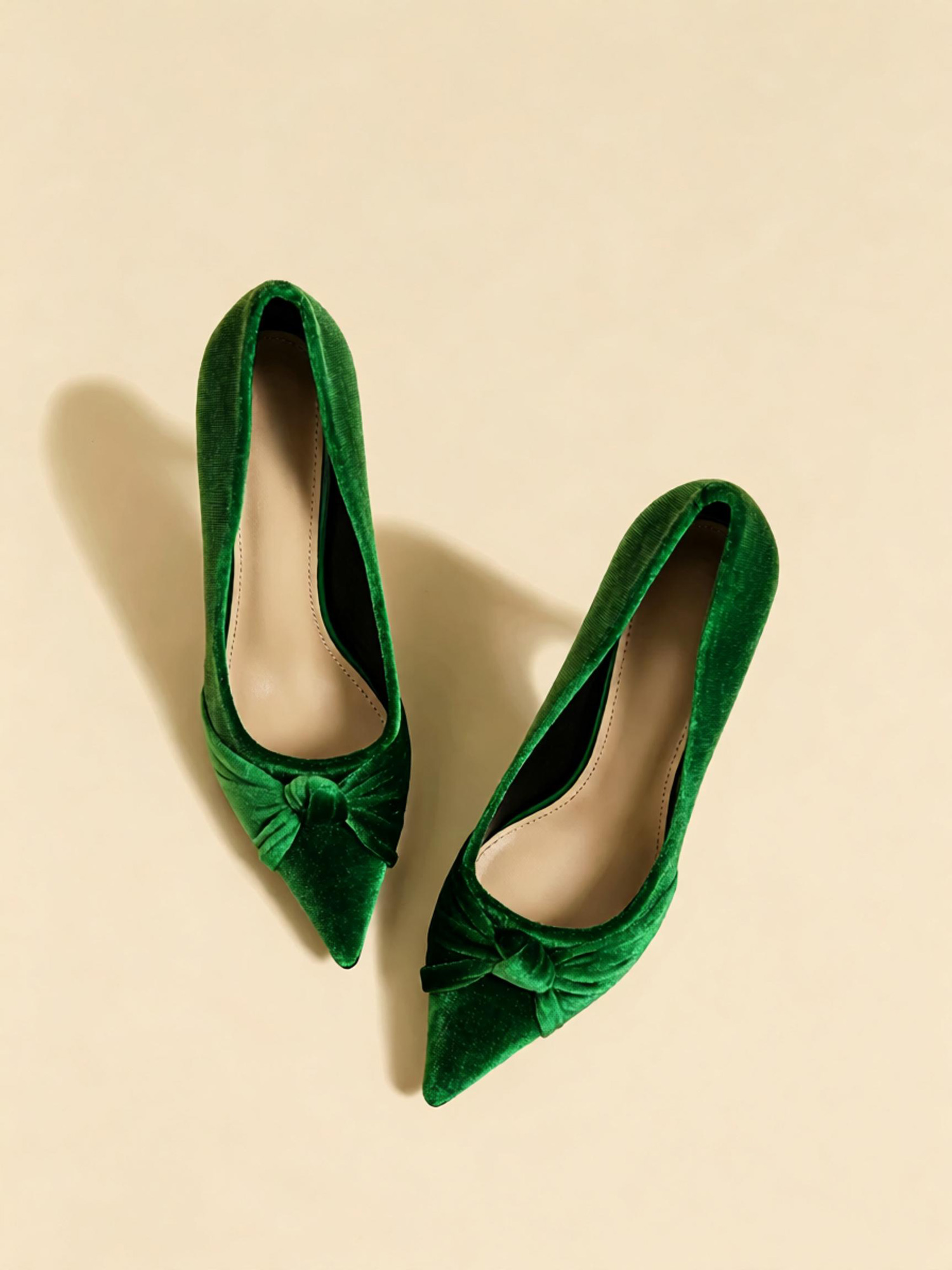 Emerald allure pumps side profile, 10cm stiletto heel formal women pumps