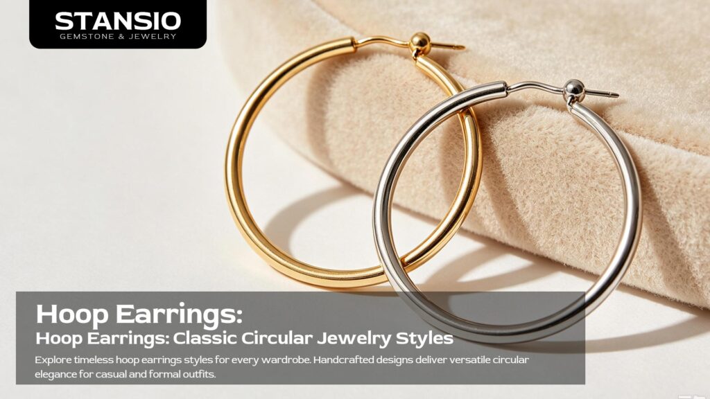 Handcrafted hoop earrings in classic circular styles, versatile jewelry for everyday and formal outfits STANSIO