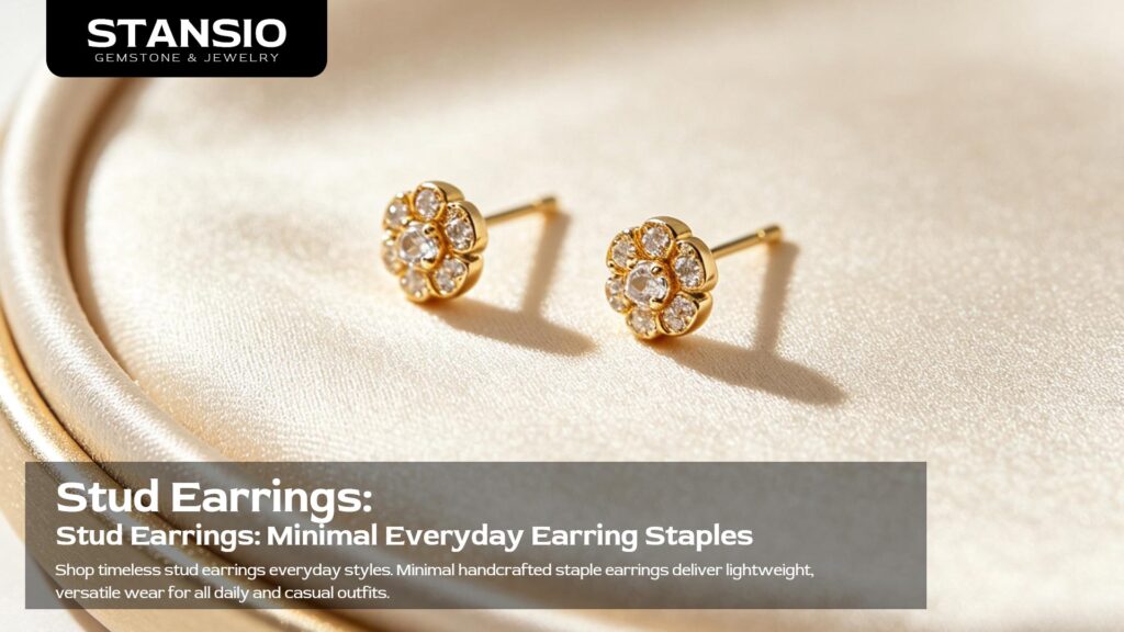 Minimal handcrafted stud earrings everyday styles, lightweight staple jewelry for casual outfits, office looks and daily wear STANSIO