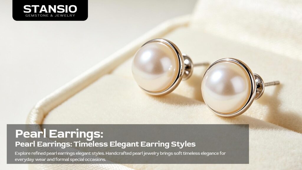 Timeless handcrafted pearl earrings elegant styles, soft luminous pearl jewelry for daily outfits, weddings and formal occasions STANSIO